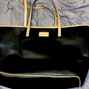 Blk and beige coach tote purse